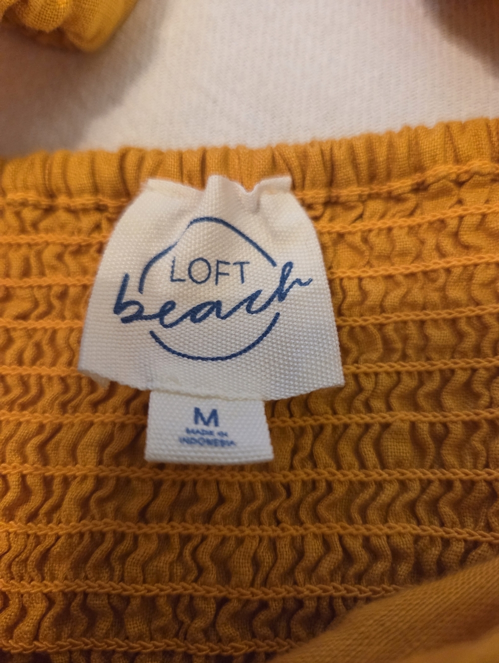 LOFT Beach Rusty Orange 100% Linen Cut Out Puff Sleeve Mini Pocket Dress SZ‎ M - Picture 12 of 14